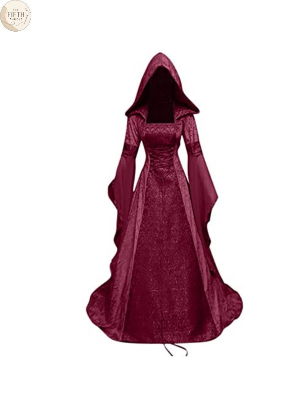 Velvet Silk Hooded Gothic Witch Dress Halloween Renaissance Costume